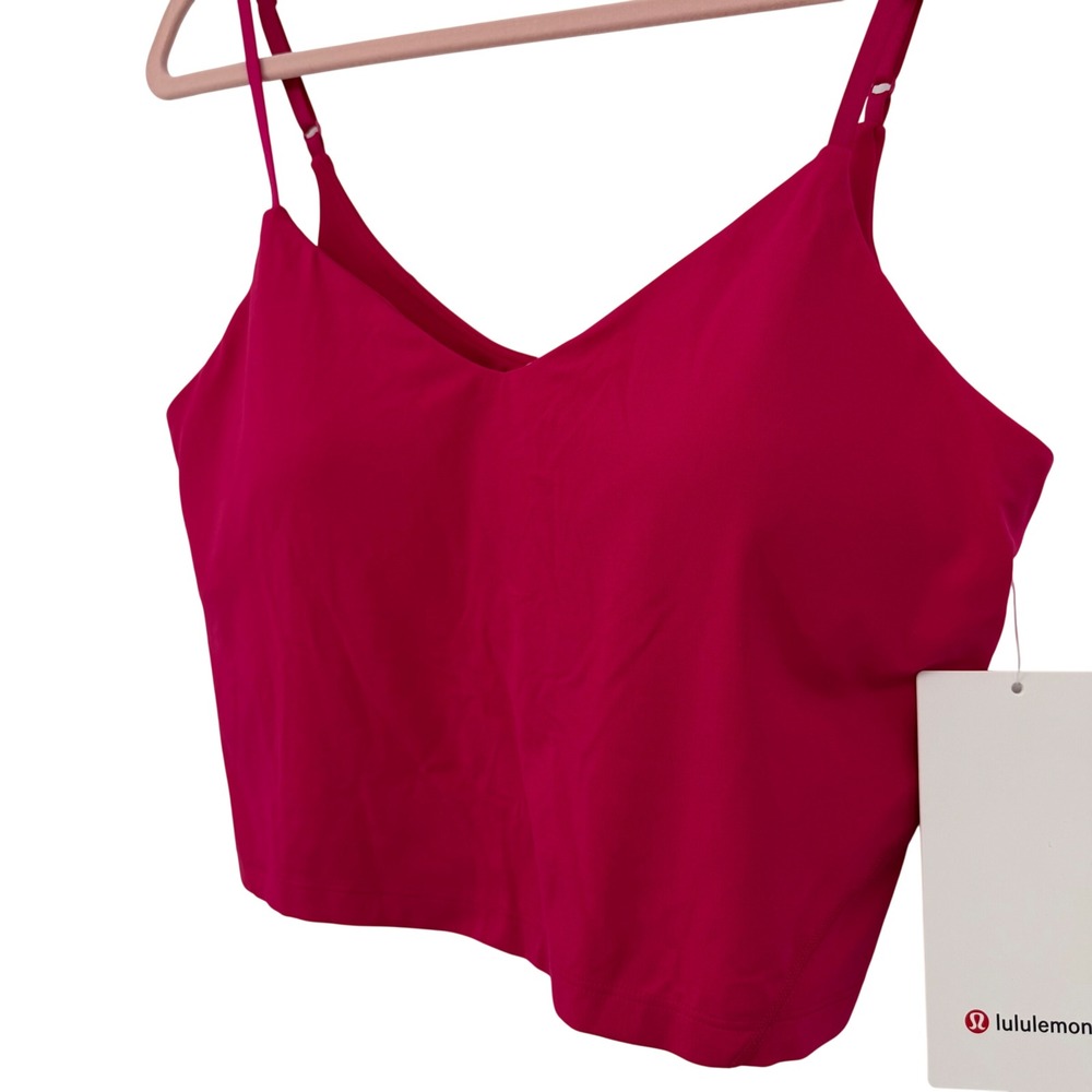 Lululemon Align Cropped Cami Tank NEW Women 12 Sonic Pink Nulu A/B Cup LW1EZJS